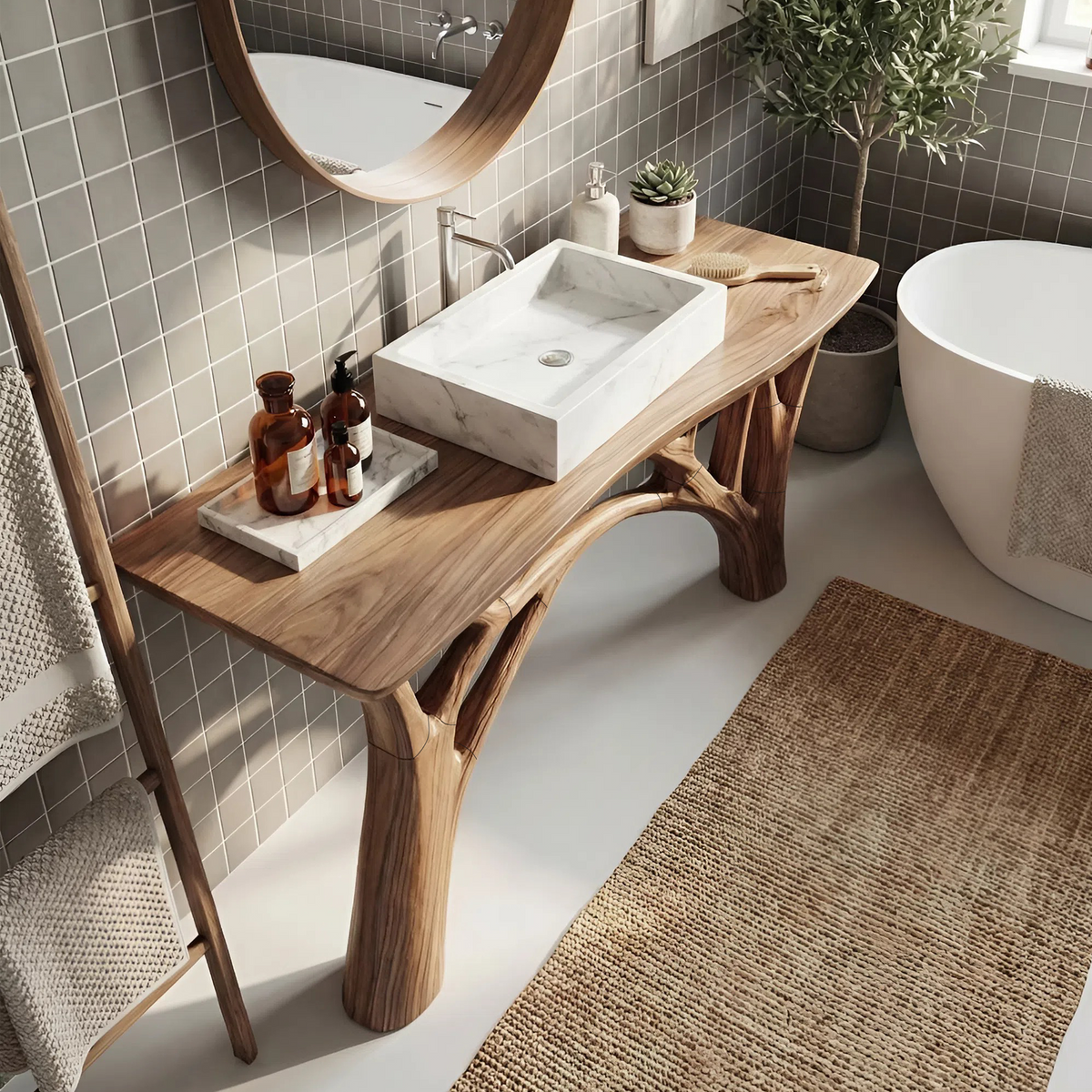 Contemporary Live Edge Vanity For Minimal Bathroom Space