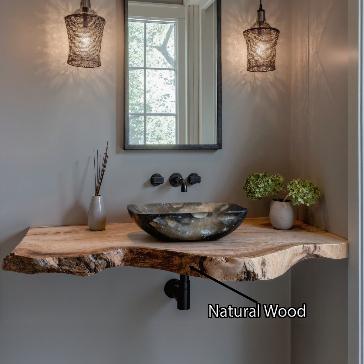 Custom Rustic Floating Bathroom Vanity Shelf With Rustic Charm - view 5