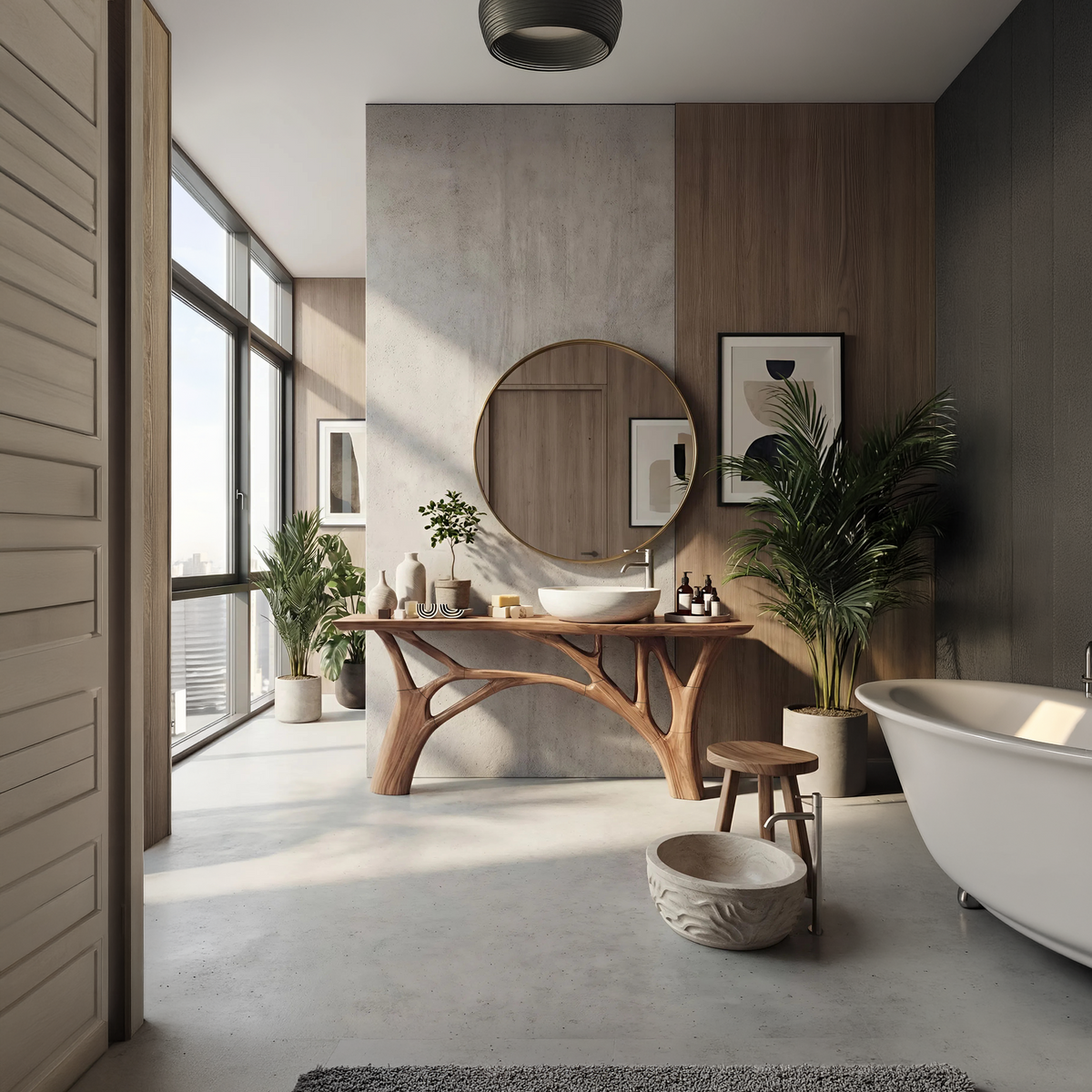 Contemporary Live Edge Vanity For Minimal Bathroom Space