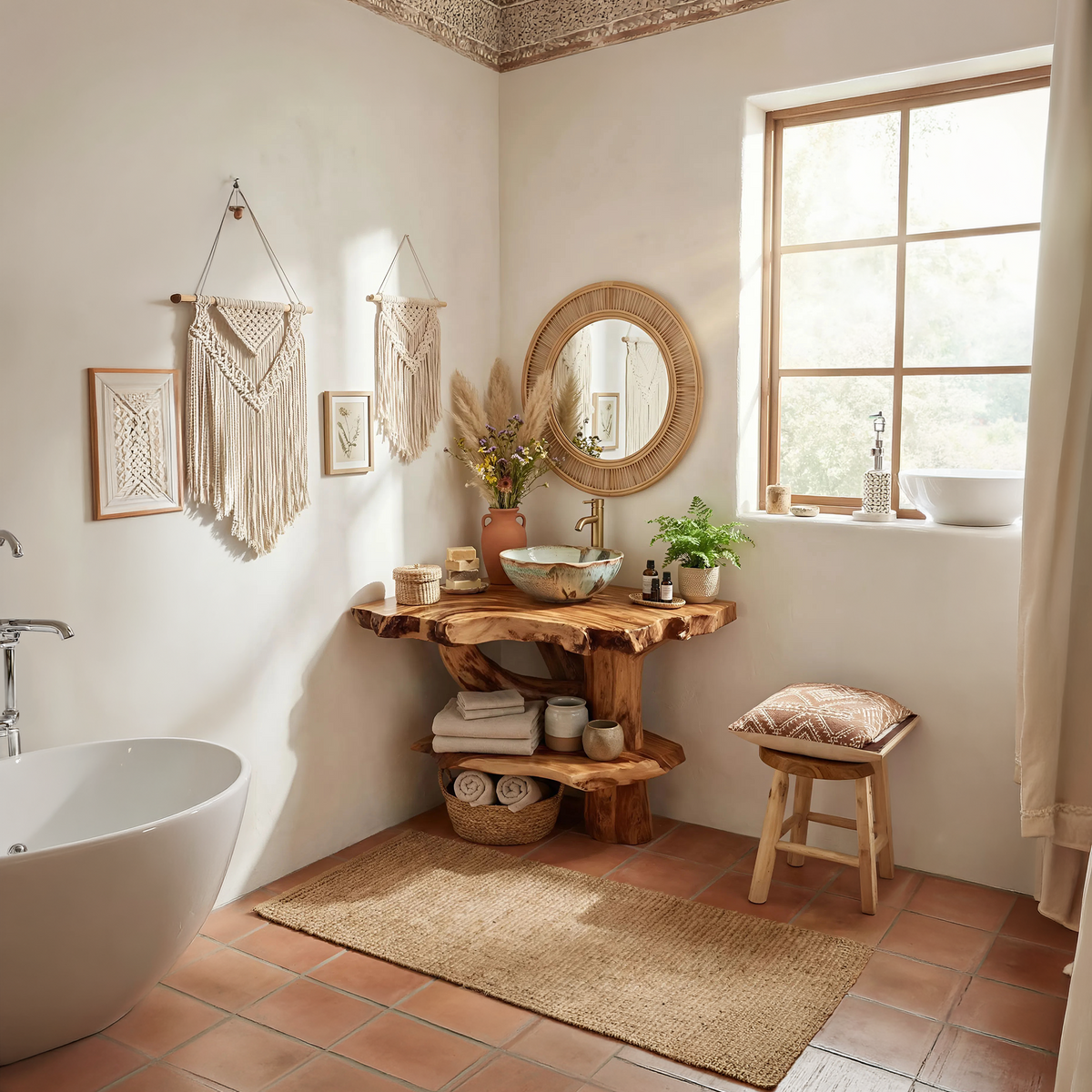 Contemporary Handmade Sink Vanity For Double Bathroom