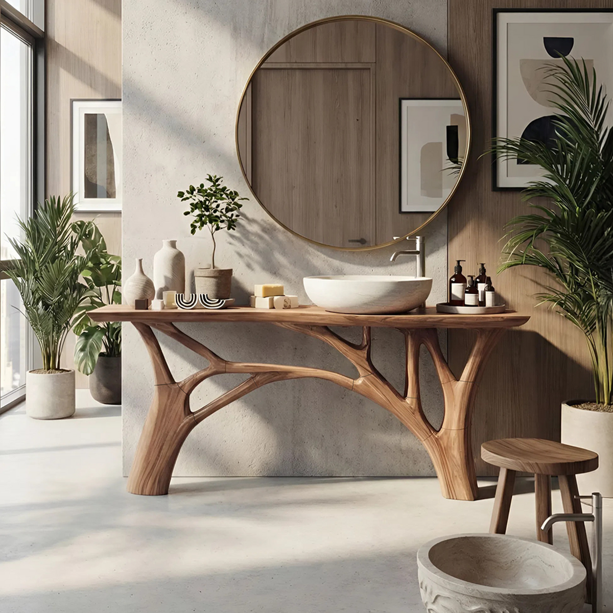 Contemporary Live Edge Vanity For Minimal Bathroom Space
