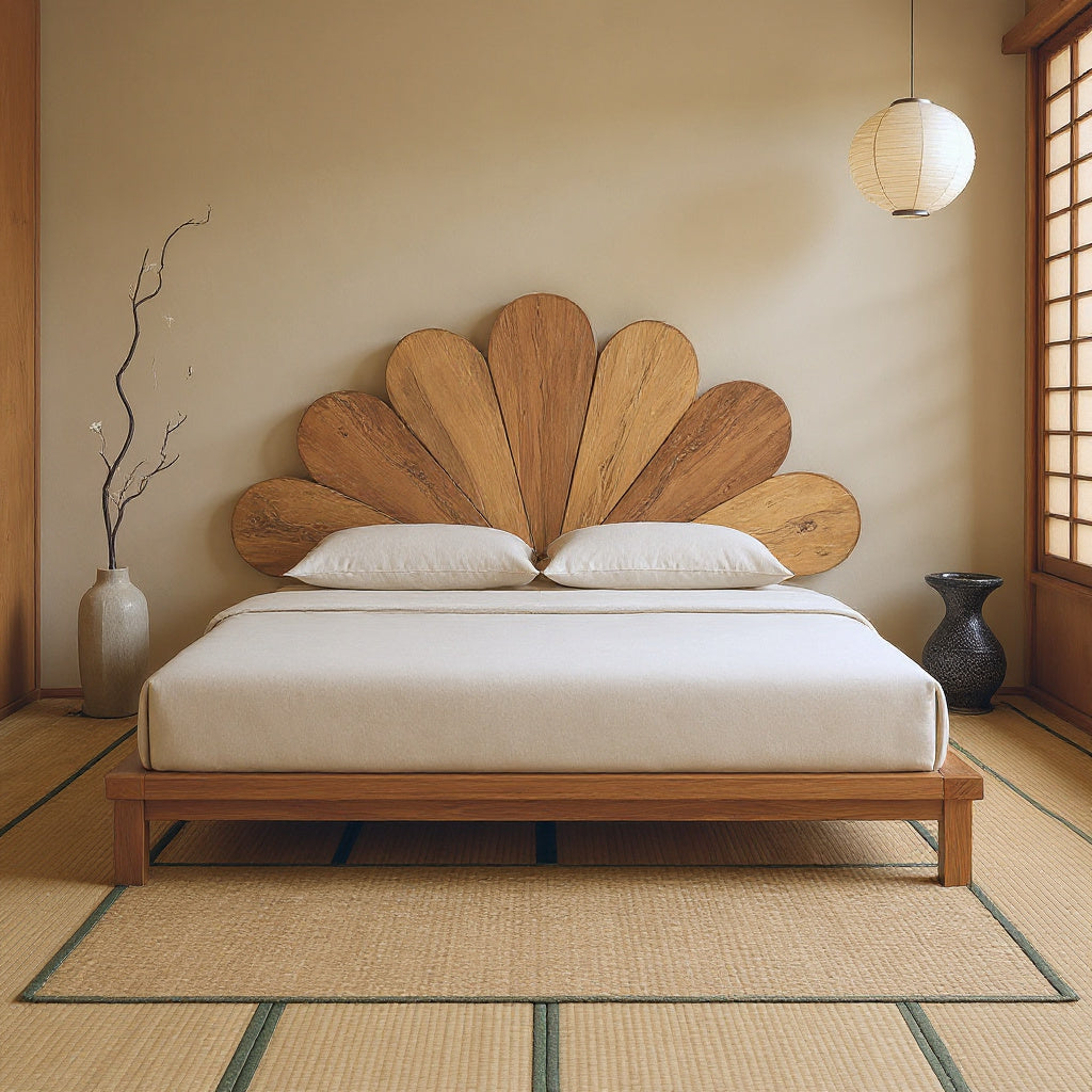 Boho Flower Petal Headboard And Bed Frame For Queen And King Bedroom