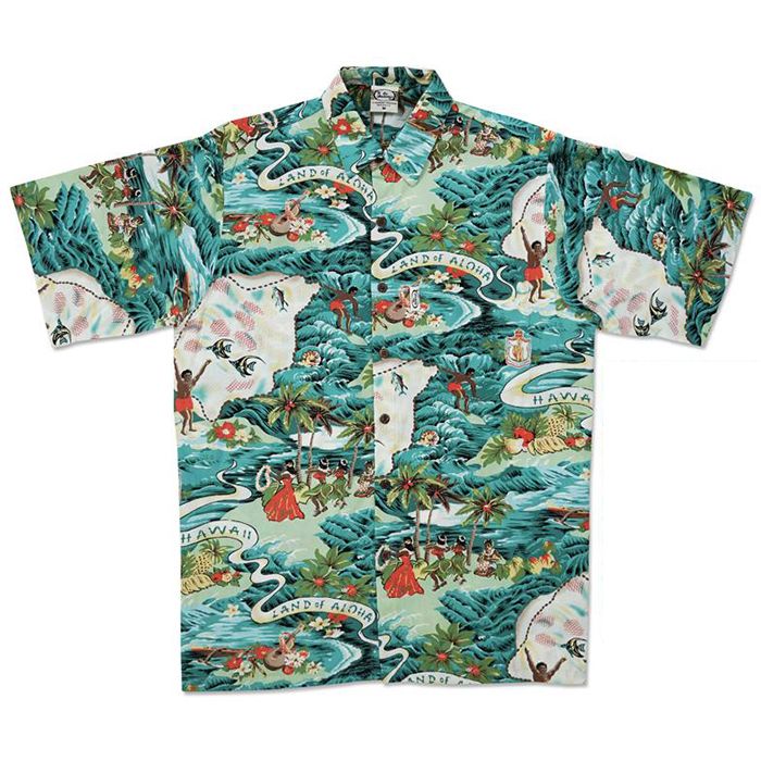 Land of Aloha (Turquoise) Hawaiian Shirts