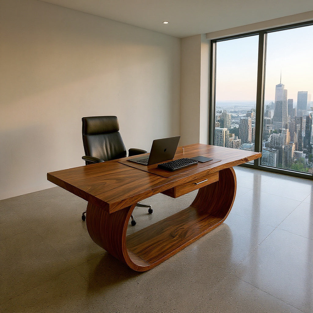 Classic Study Desk With Side Drawers For Bedroom Office