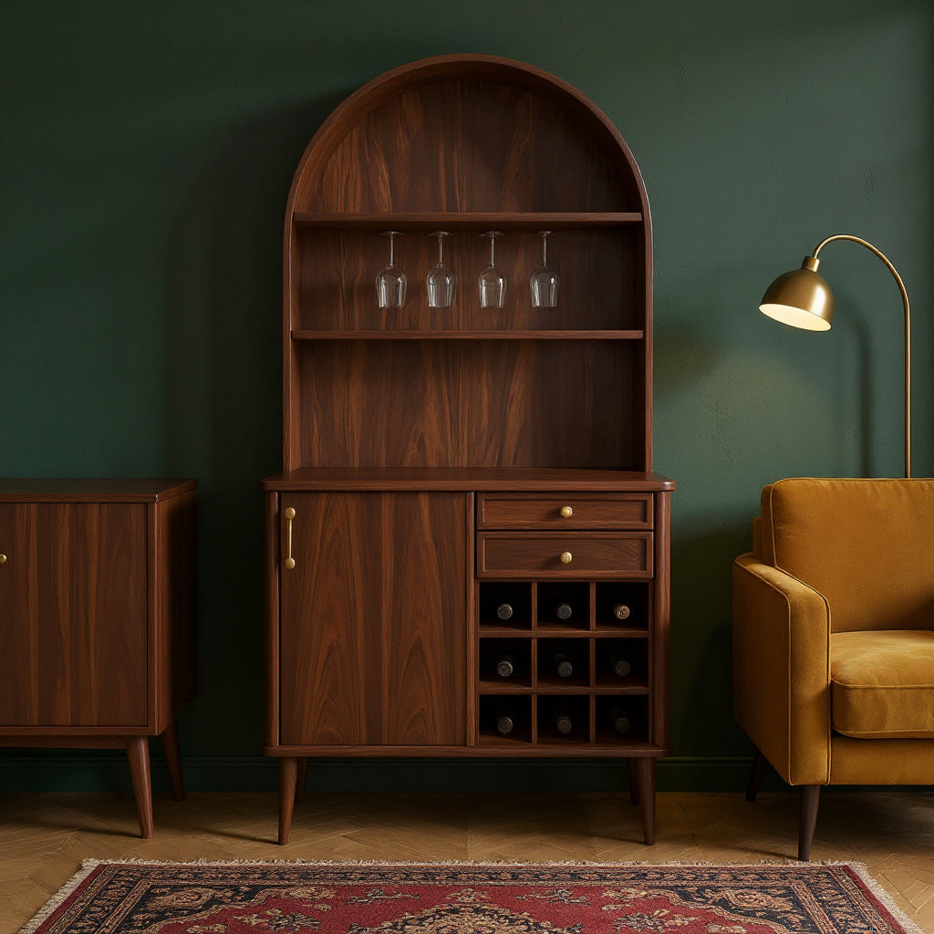 Classic Wine Cabinet With Storage For Dining Room