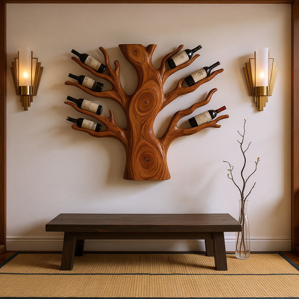 Coastal Floating Wine Rack For Living Room