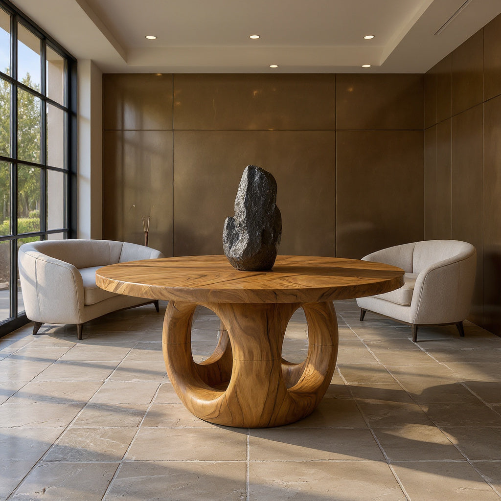 Coastal Round Kitchen Table For Outdoor Kitchen