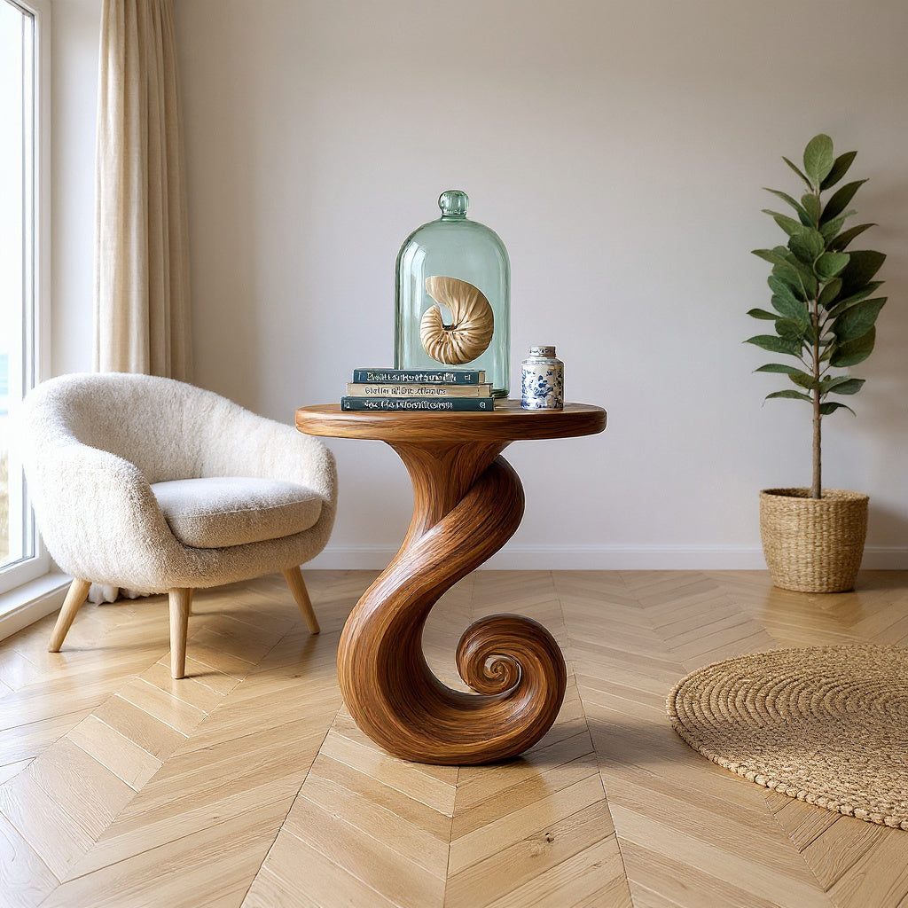 Coastal Spiral Accent Table Beachfront Cottage