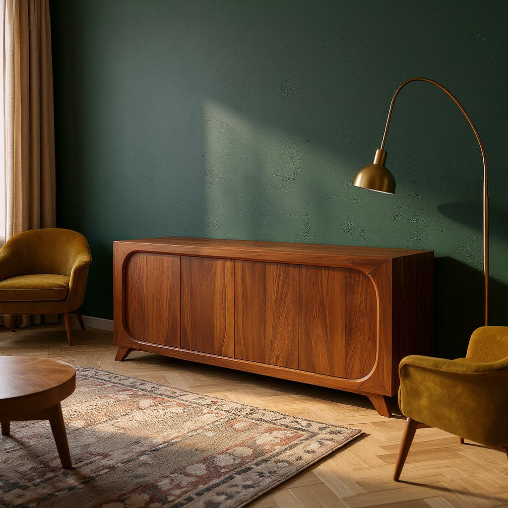 Contemporary Arch Vinyl Storage Cabinet Luxury Lounge