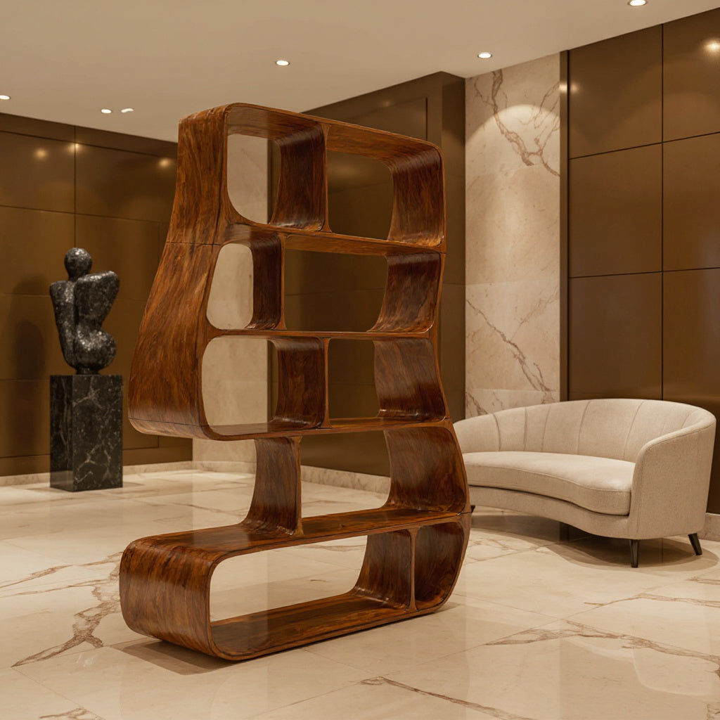 Contemporary Artistic Bookshelf Bedroom Corner Display