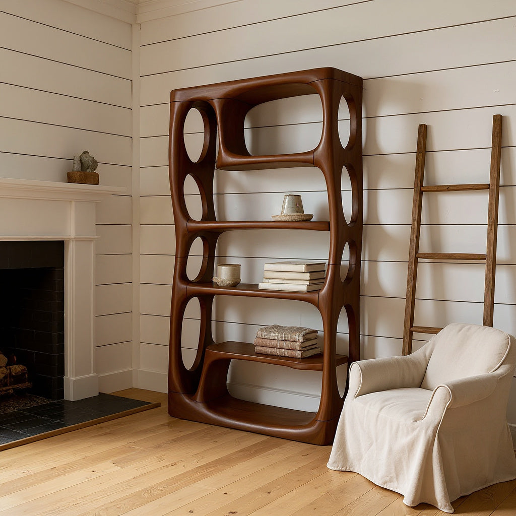Contemporary Artistic Bookshelf Storage Organizer For Living Room