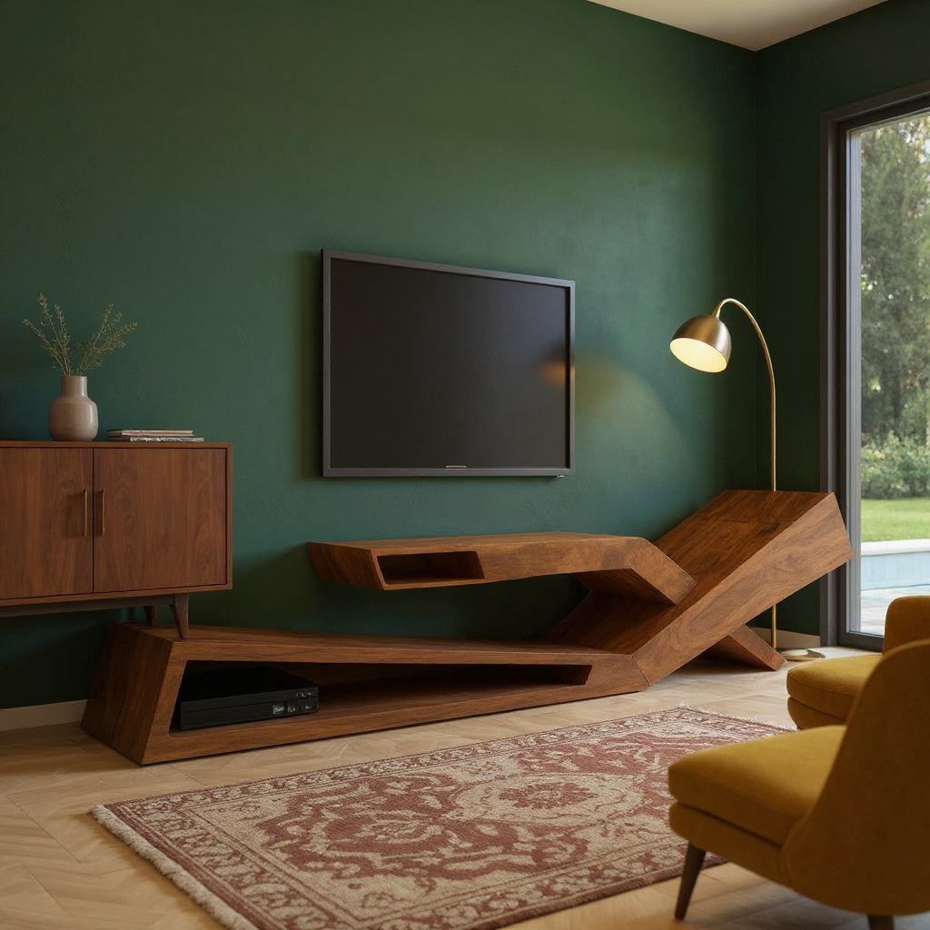 Contemporary Artistic TV Stand Modern Living Room Display