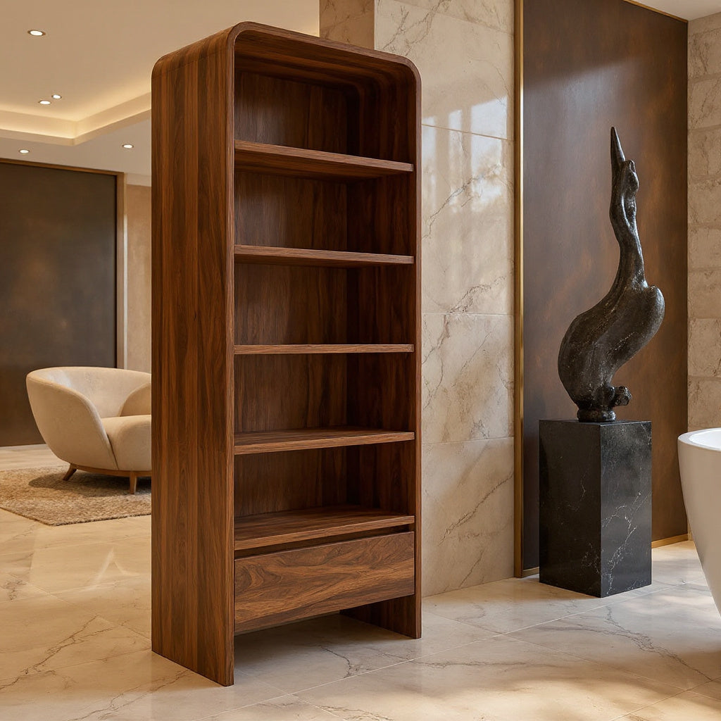 Contemporary Bathroom Cabinet With Rounded Edges For Bathroom
