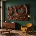 Contemporary Carved Wall Decor Panel For Living Room