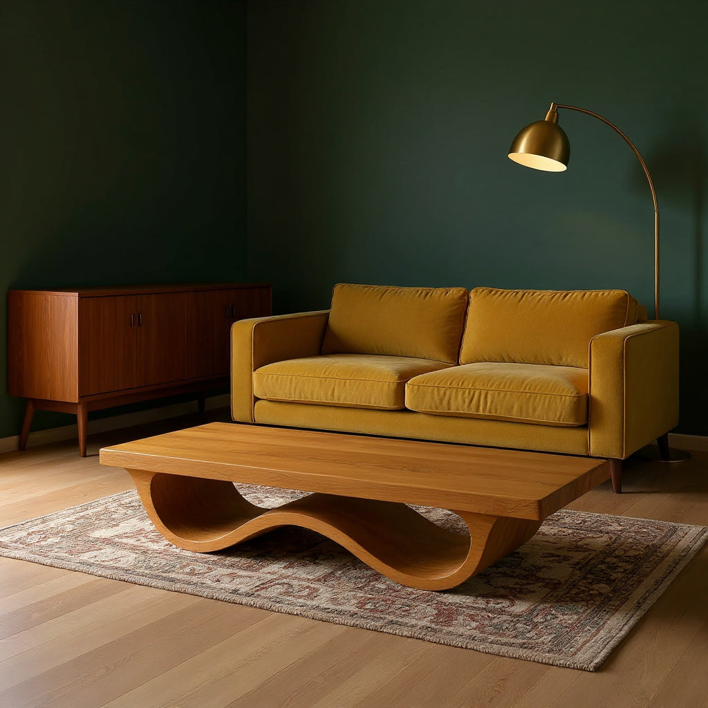 Contemporary Coffee Table Curved Leg Design For Living Room