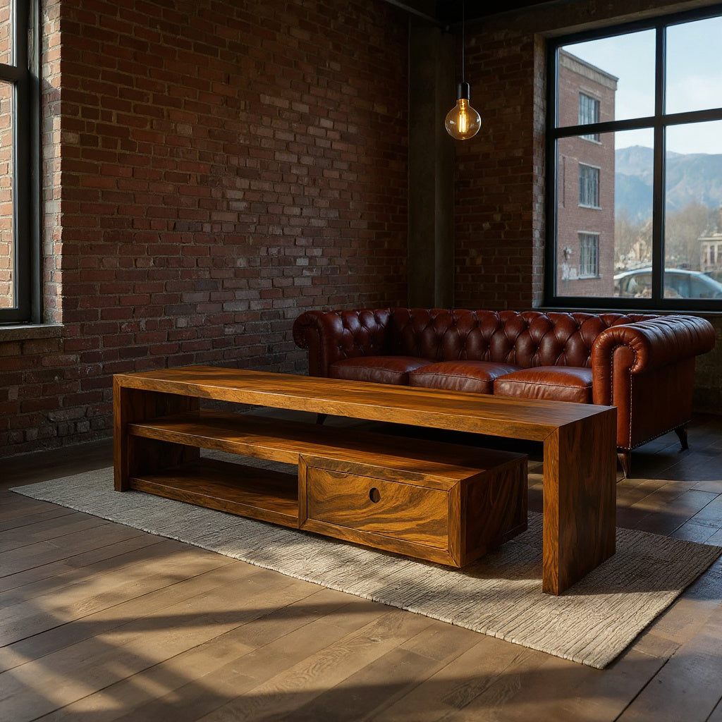 Contemporary Console Table With Drawers For Living Room