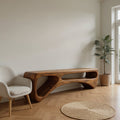Contemporary Curved Bench For Living Room Or Entryway