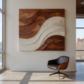 Contemporary Curved Wood Wall Art For Luxury Living Room