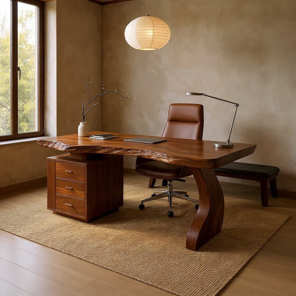 Contemporary Desk With Storage For Curated Home Office