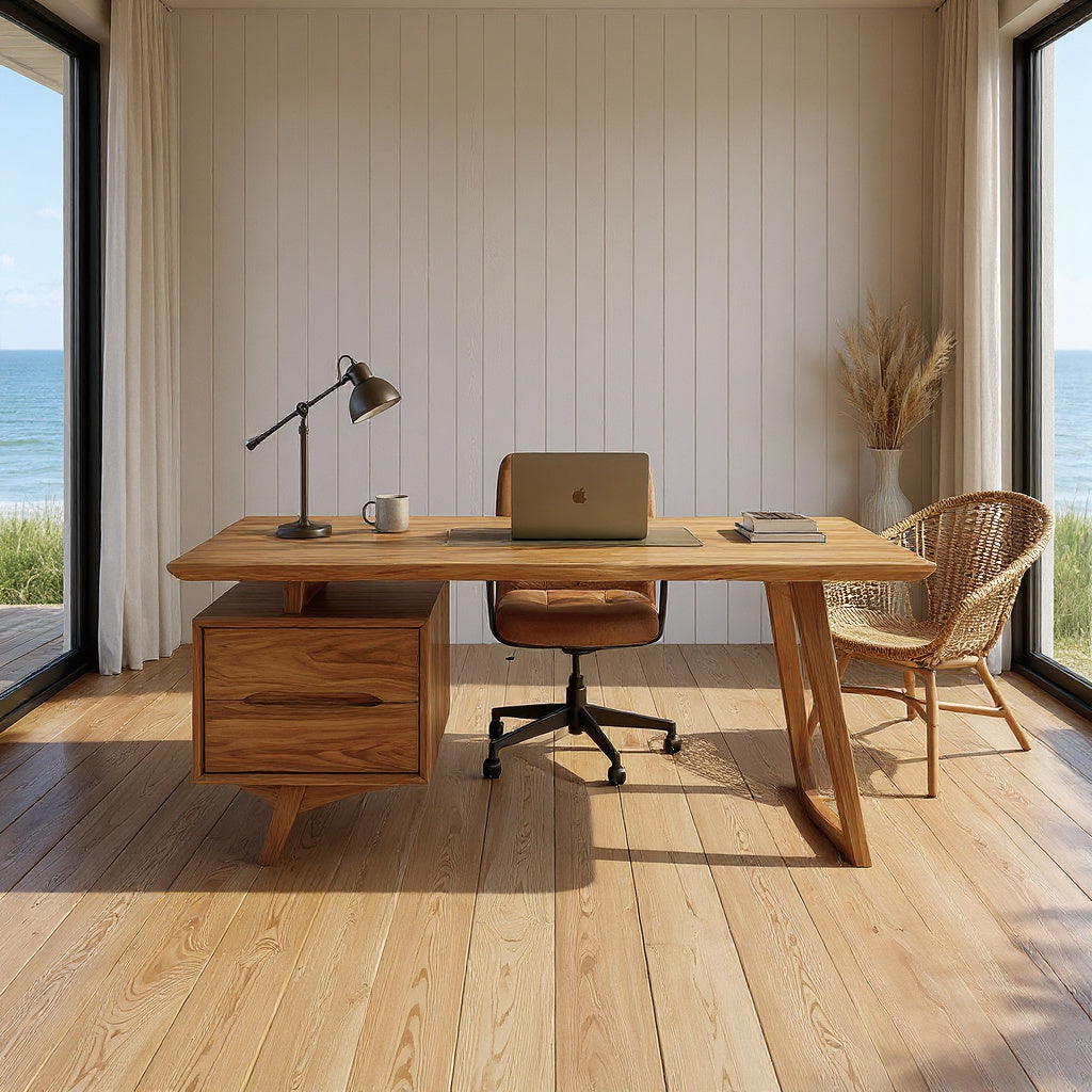 Contemporary Dual Pedestal Executive Desk Luxury Office