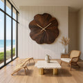 Contemporary Floral Wooden Wall Clock Decor For Living Room