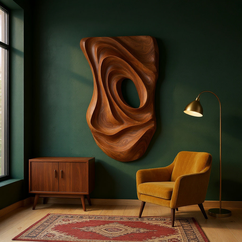 Contemporary Fluid Wall Art Panel For Entryway Interior