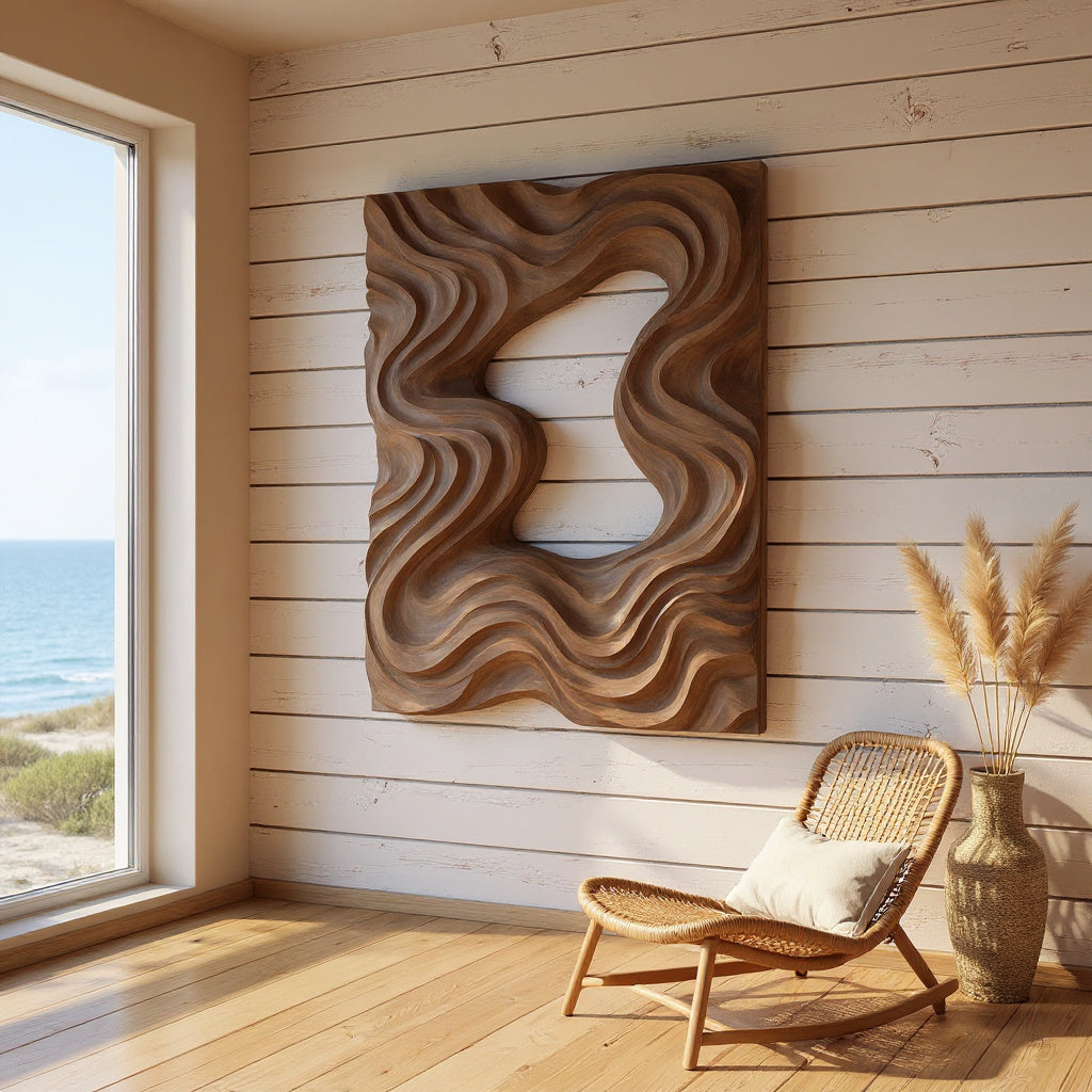 Contemporary Fluid Wall Decor Panel For Dining Room