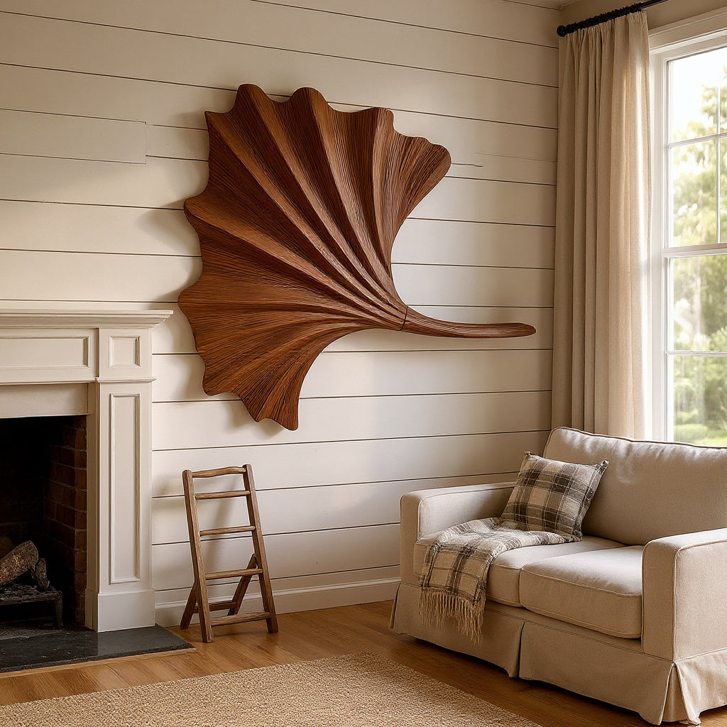 Contemporary Ginkgo Leaf Wall Shelf For Interior