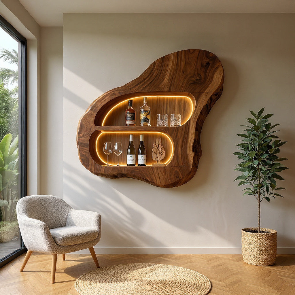 Contemporary Glass Holder Wine Rack Shelf For Dining Room