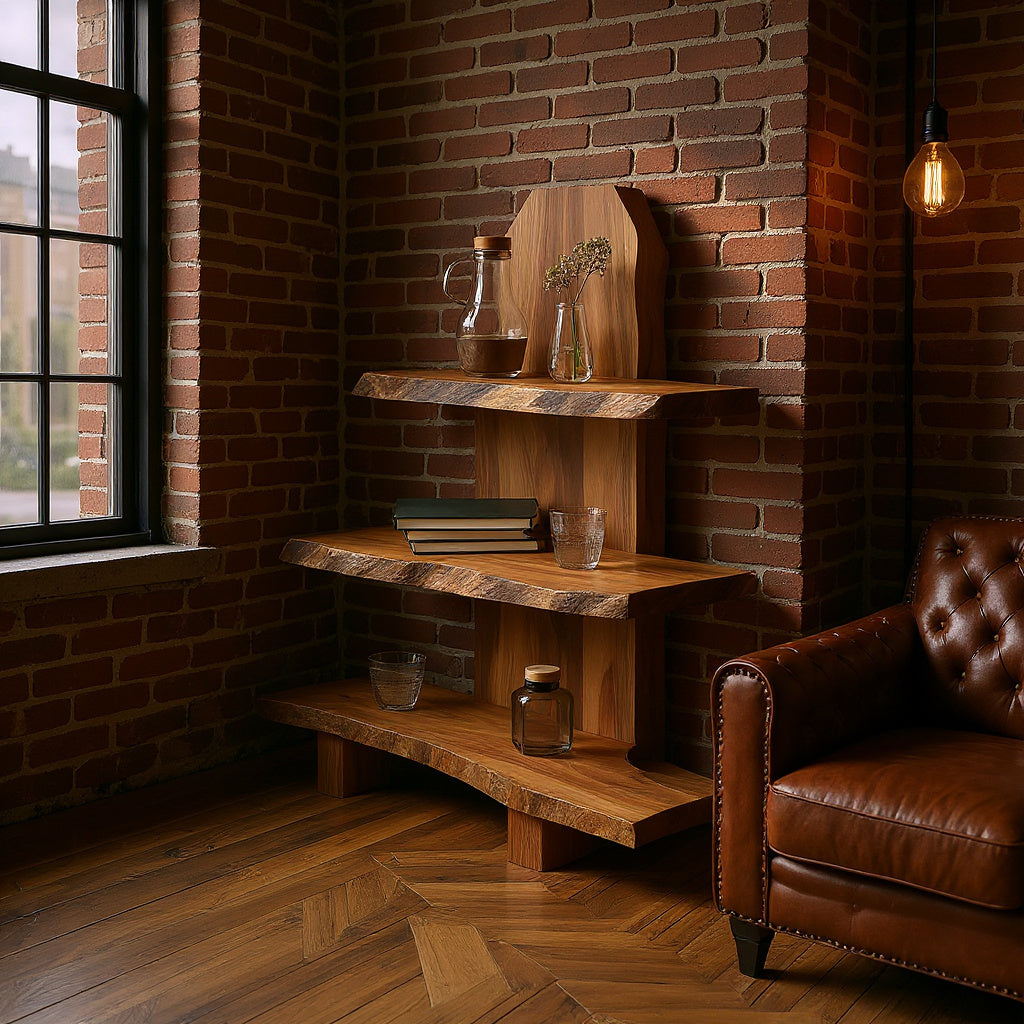 Contemporary Handmade Spice Shelf For Kitchen Storage And Decor