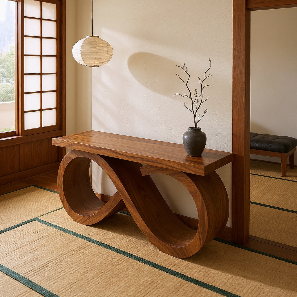 Contemporary Infinity Loop Console Table Modern Hallway