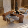 Contemporary L Shaped Desk With Curved Edges For Home Office