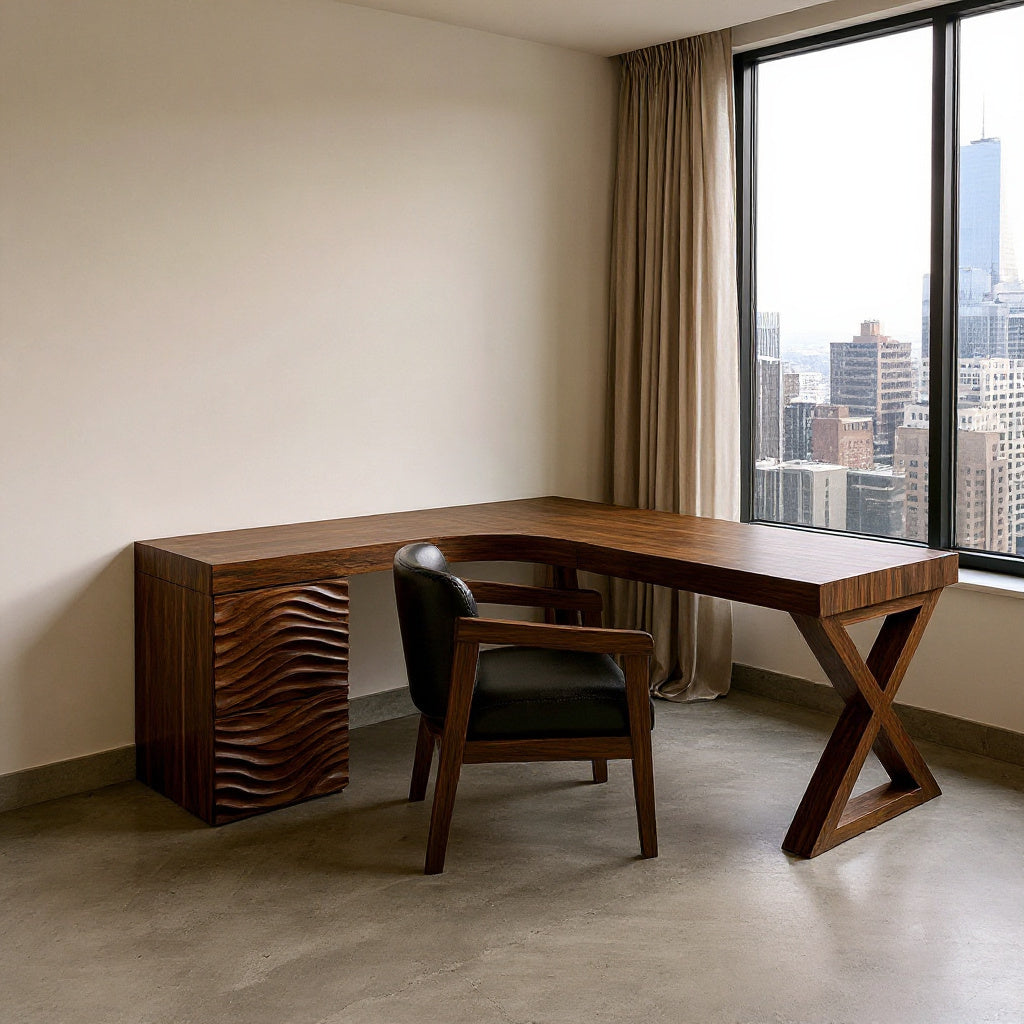 Contemporary L Shaped Workstation Desk For Study Room