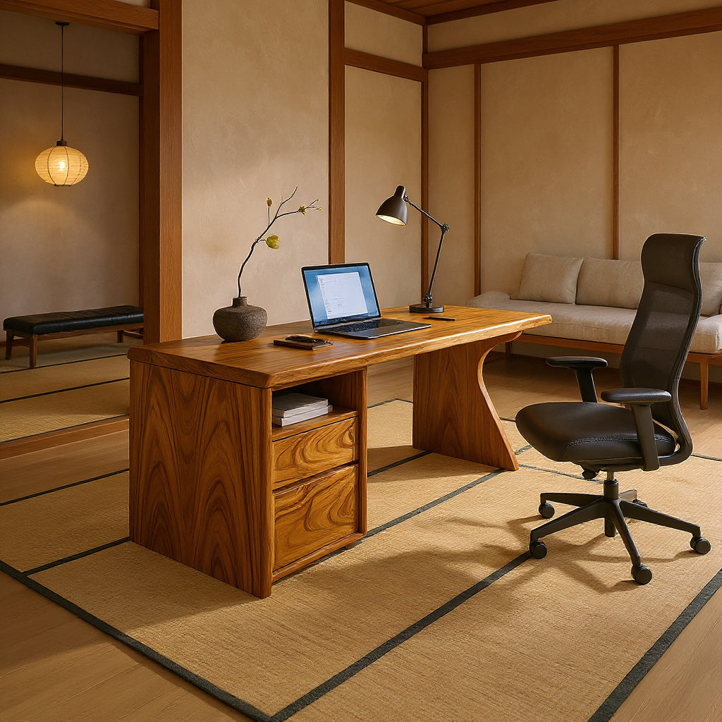 Contemporary Laptop Desk With Side Storage For City Apartment Office