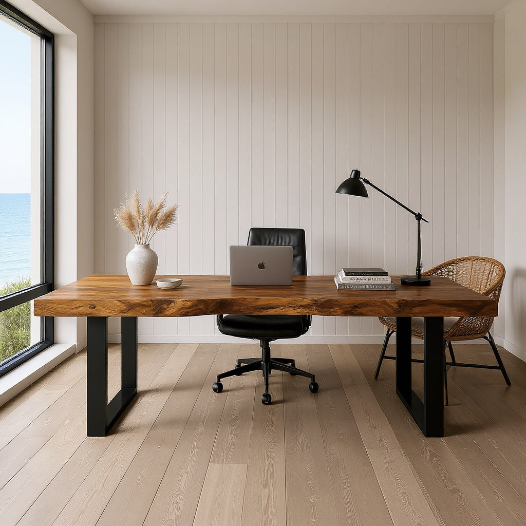 Contemporary Live Edge Desk For Home Office