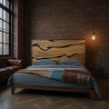 Contemporary Live Edge Headboard And Bed Frame For Bedroom