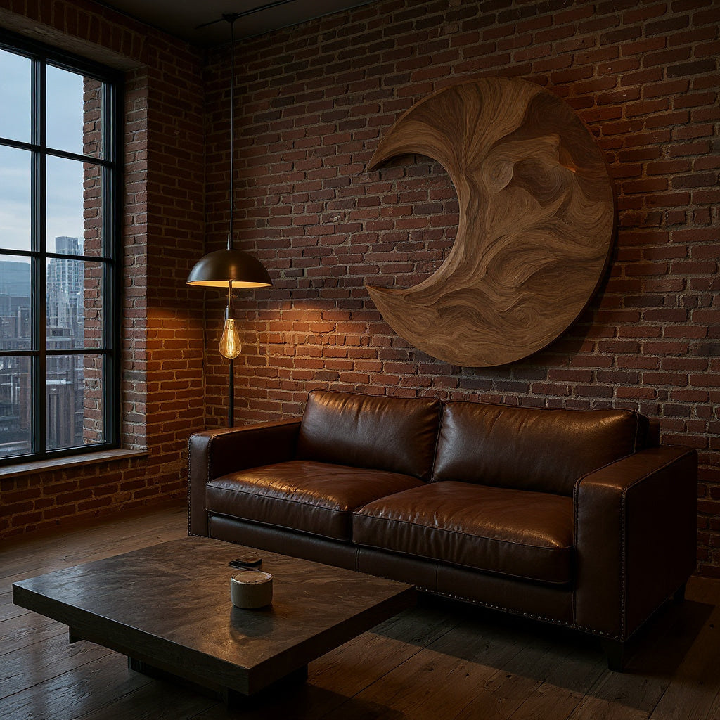 Contemporary Moon Wooden Wall Art For Living Room