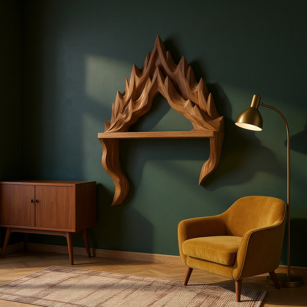 Contemporary Mountain Wine Storage Shelf For Lounge Area