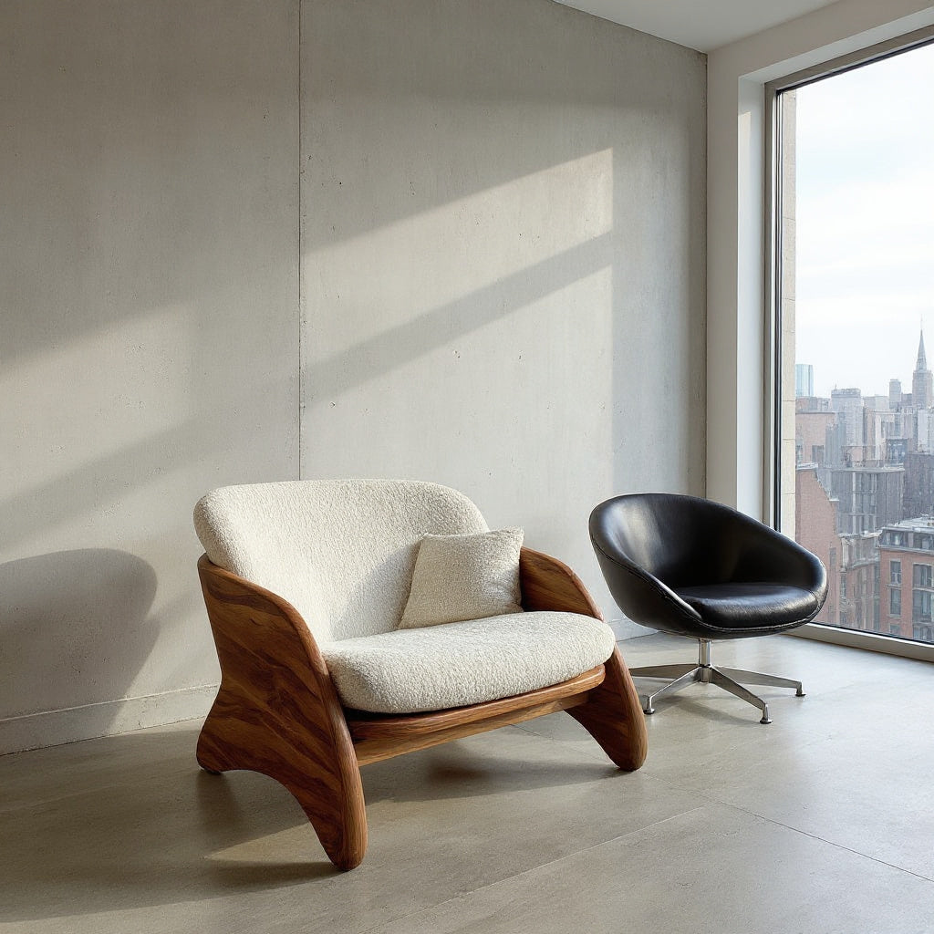 Contemporary Natural Wood Chair For Living Room Decor