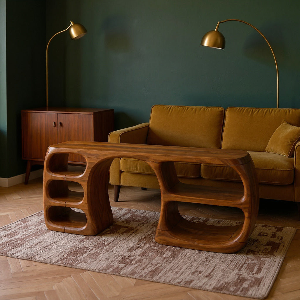 Contemporary Open Storage Console For Modern Entryway