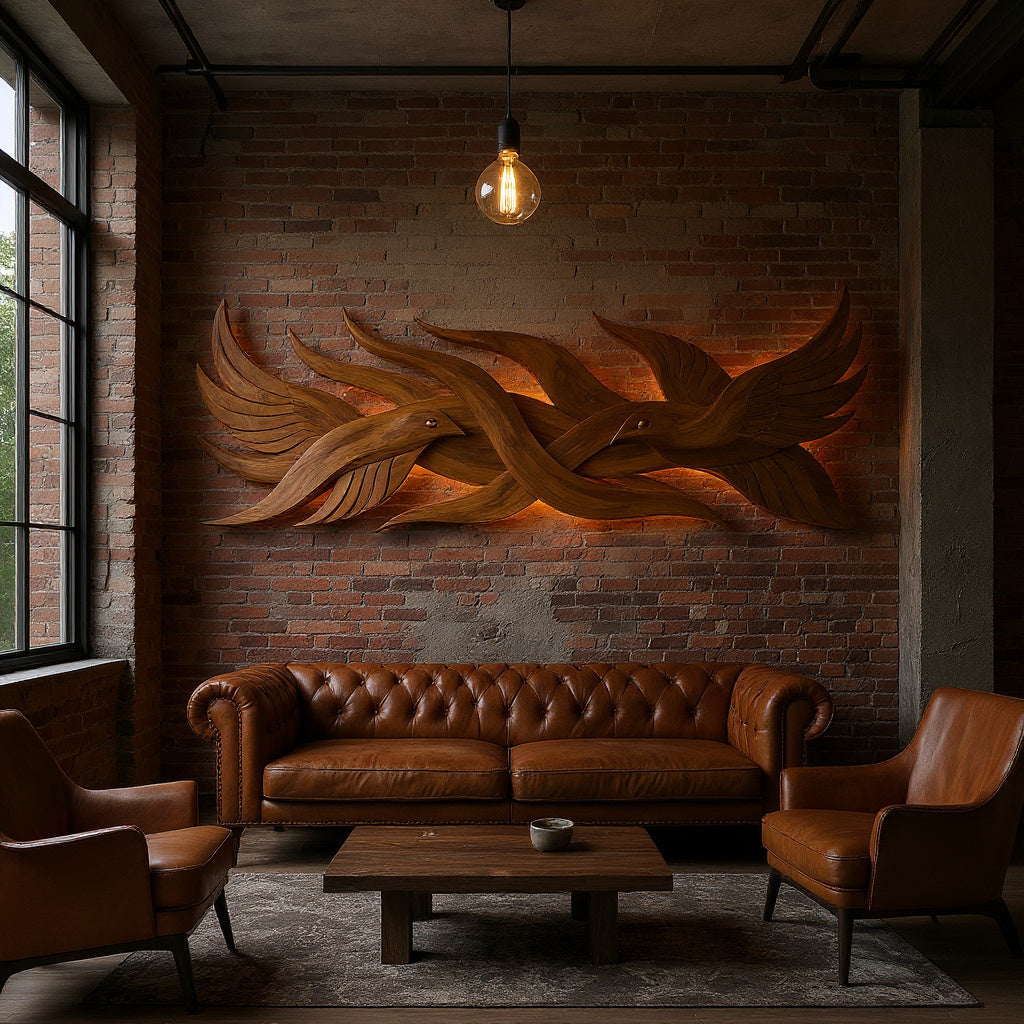 Contemporary Organic Wall Decor For Stair Landing Space