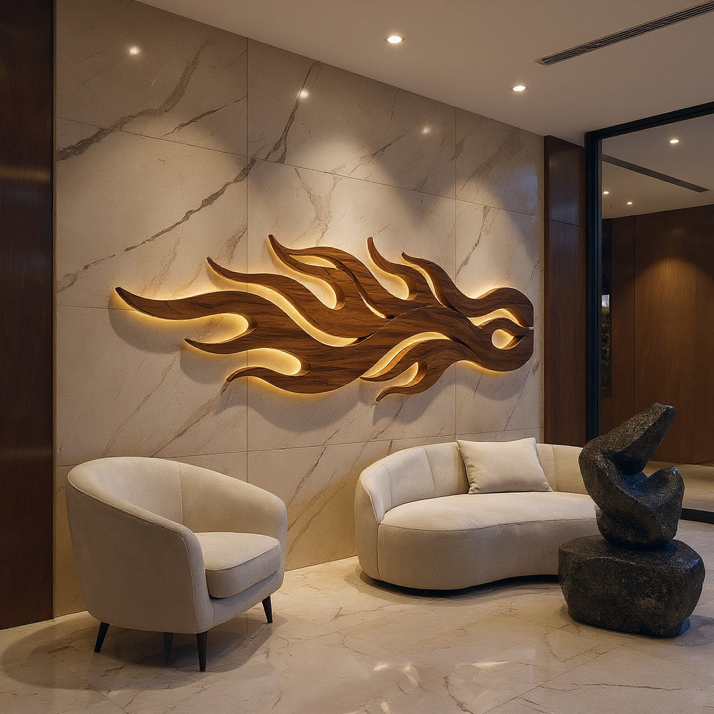 Contemporary Organic Wall Panel For Entryway Interior Space