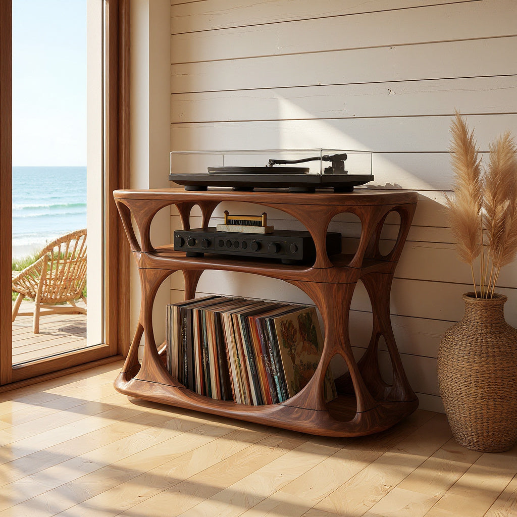 Contemporary Record Player Cabinet For Apartment Interior Space