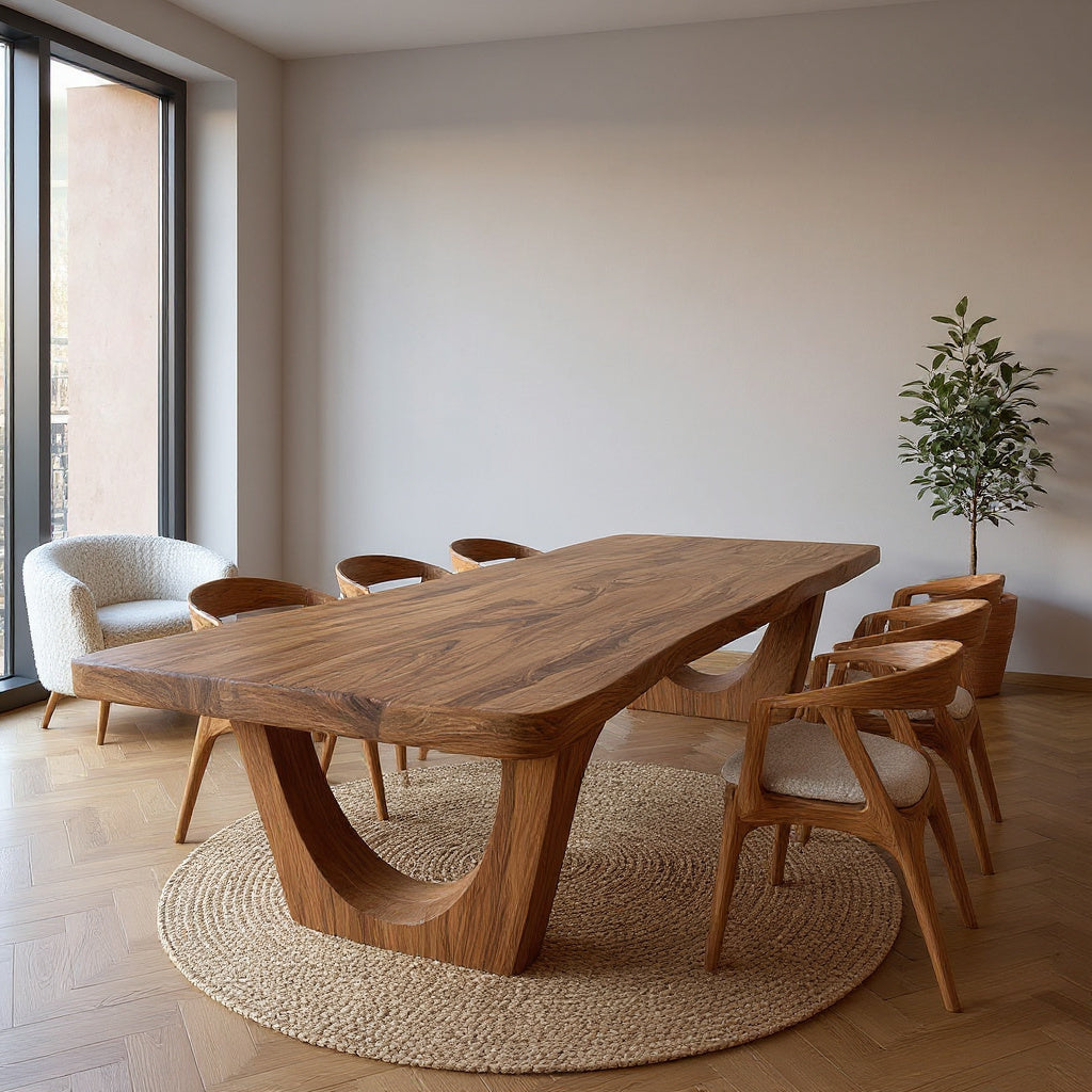 Contemporary Rectangular Sculpture Dining Table For Dining Room