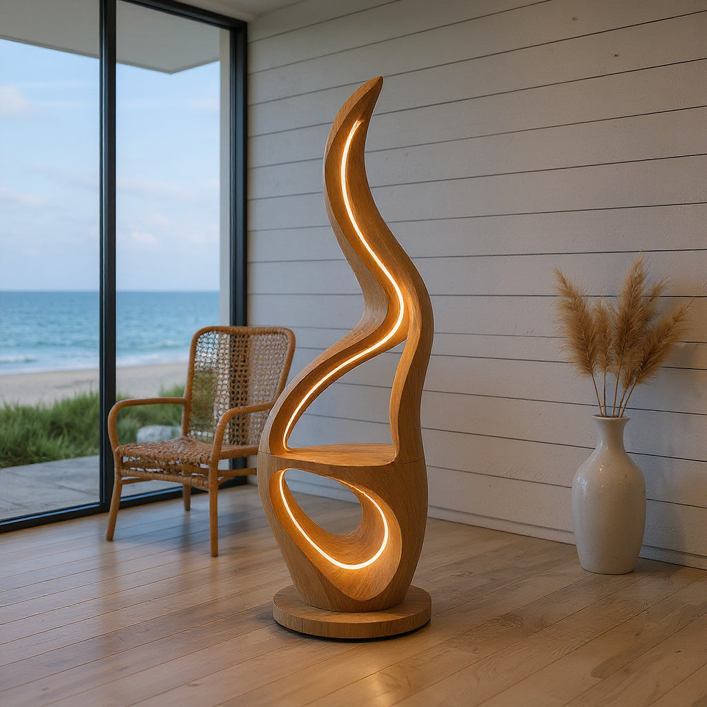 Contemporary Ring Lamp With Table For Lounge