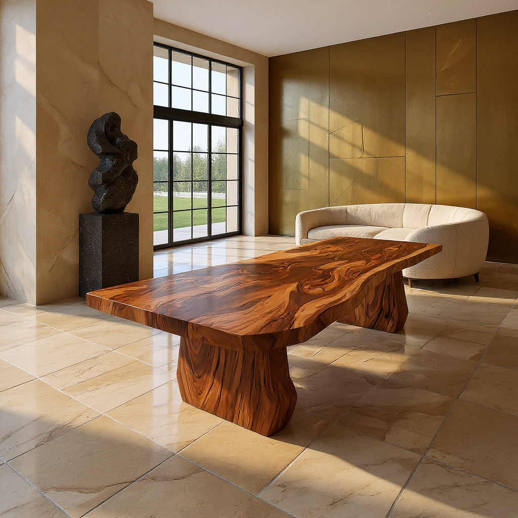 Contemporary Sculpted Base Dining Table For Modern Dining Interior