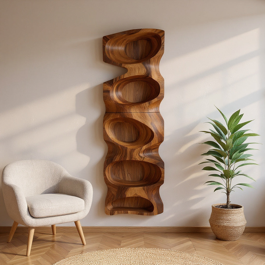Contemporary Sculptural Display Shelf For Living Room