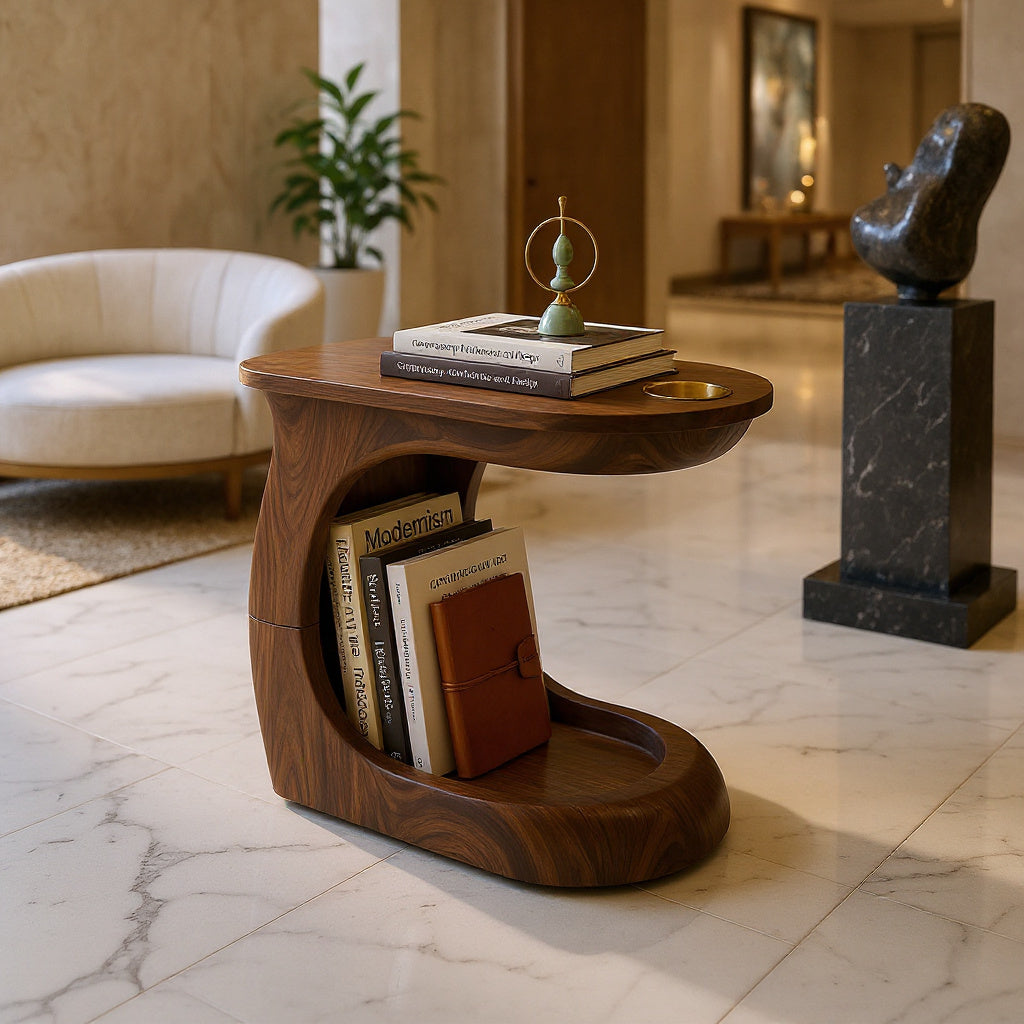 Contemporary Sculptural Side Table For Loft Interior Space