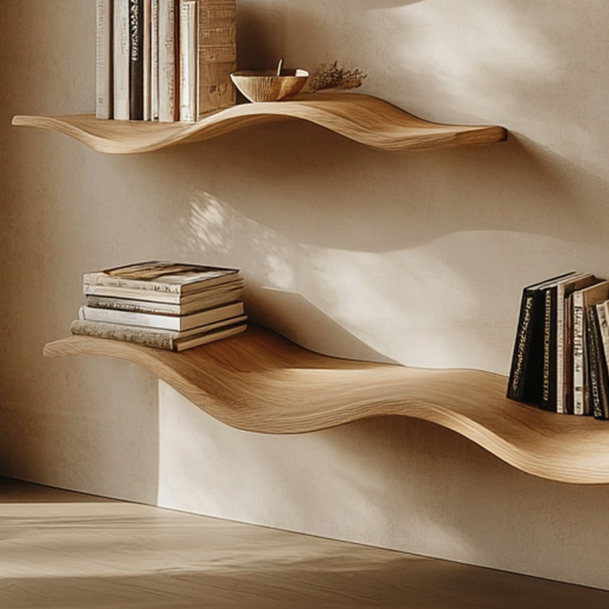 Custom Wood Floating Shelves Living Room New Year Home Decor - view 4