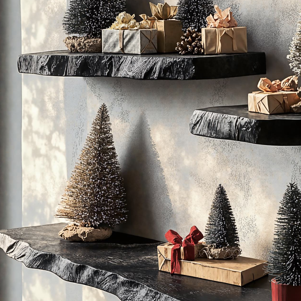 Black Floating Shelf Live Edge Xmas Floating Shelf Plans - view 5
